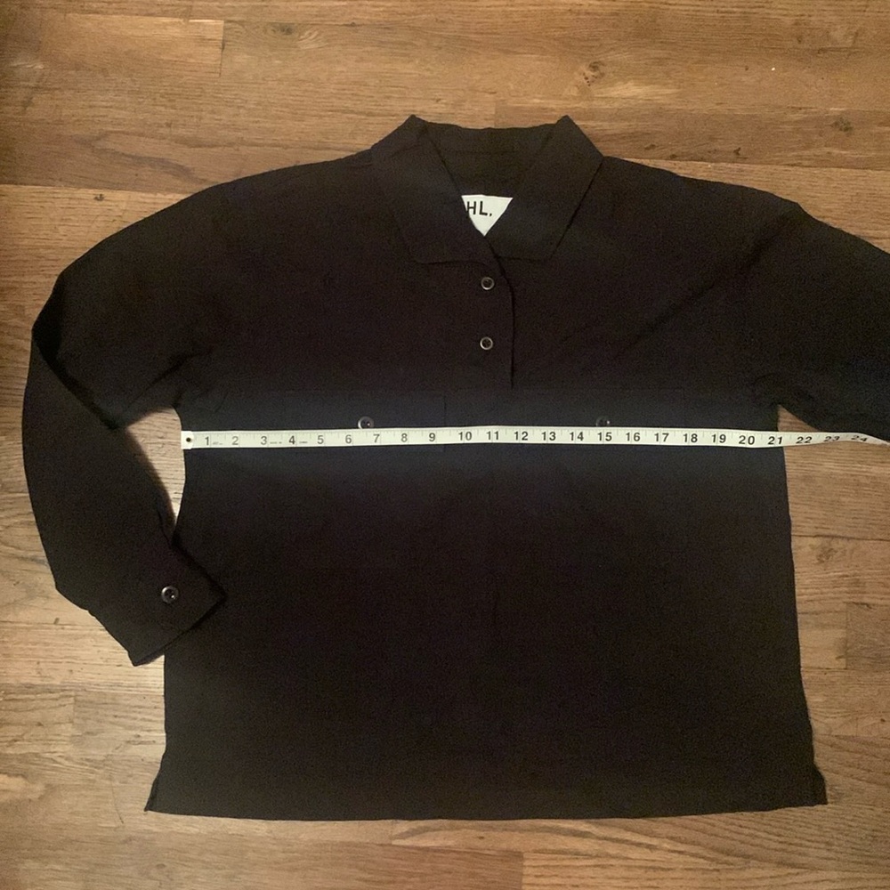 MHL Margaret Howell Black Utility Cotton Poplin Top (II)